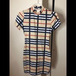 Plaid blackless club dress